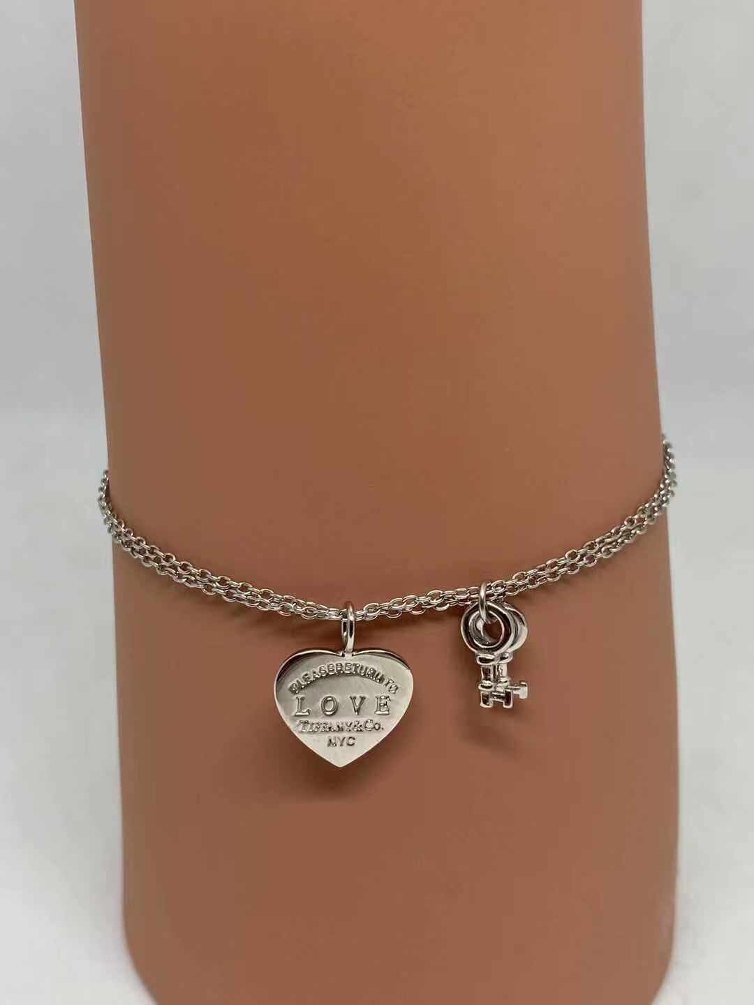 tiffany love heart tag key bracelet Off 