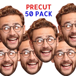Photo Face Masks Bridal Shower Hen Do Stag Night Party Decorations Personalised Fan Face Cutout Head On A Stick Cut Out Funny Face Mask PFMS