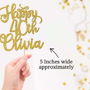 Personalised Custom 40th Birthday Cake Topper Party Decorations ANY NAME AGE 30th 50th Rose Gold P1410 image 3
