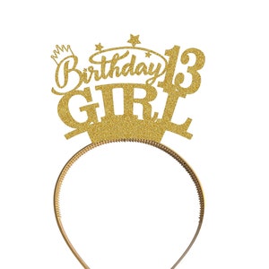 Custom Personalised Headband Tiara 13th Birthday Party Decorations Name Birthday Girl For Teens Teenager Girls Any Age 5th 7th 10th -HB1