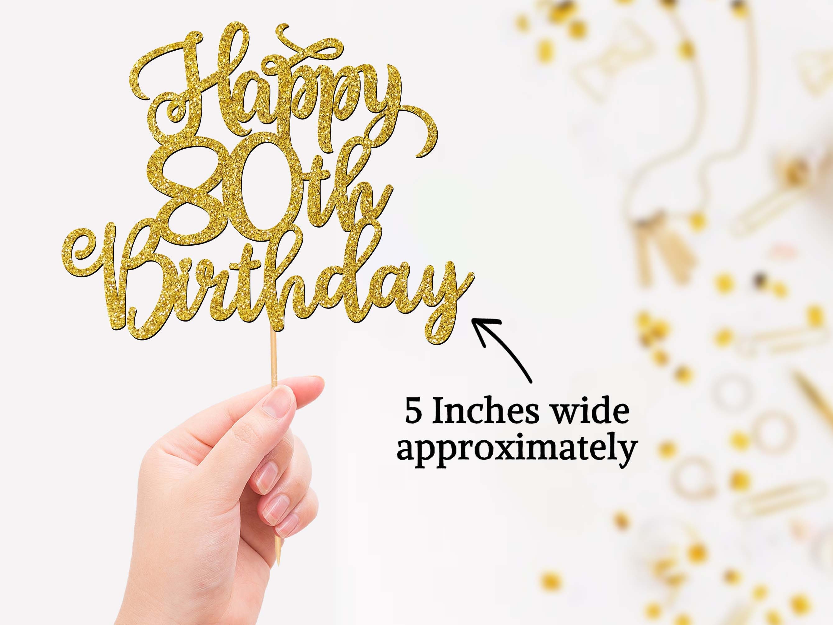 Personalised Custom 80th Birthday Cake Topper Party Decorations