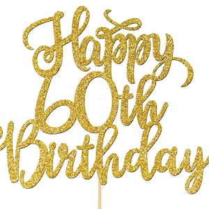 Personalised Custom 60th Birthday Cake Topper Party Decorations ANY AGE 40th 50th Rose Gold P1381