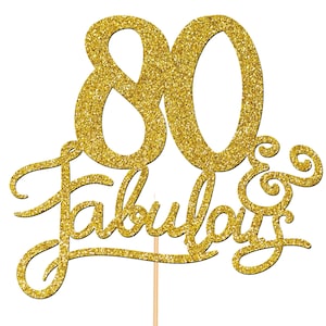 Personalised Custom 80th Birthday Cake Topper Party Decorations ANY AGE 80 & Fabulous 50th 60th 70th Rose Gold P1422