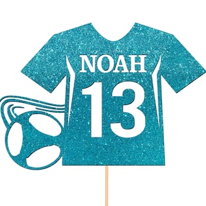 Custom 13th Birthday Cake Topper Personalised Name For Teens Teenager Girls Boys Football Lover Fan Club Any Age 5th 7th 10th - CT1