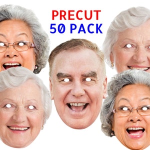 Photo Face Masks 60th Birthday Party Decorations Personalised Fan Face Cutout Head On A Stick Cut Out Funny Face Mask 50th 65th 70th