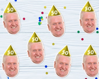 150 x Custom Photo Face Table Confetti 50th Birthday Party Decorations Personalised 40th 60th 65th Parties For Mum Dad HBD50