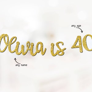 Personalised Custom 40th Birthday Banner Party Decorations ANY AGE 30th 50th Rose Gold P1141