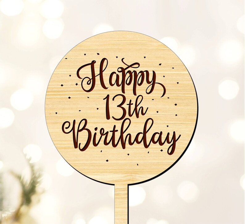 Wooden Personalised Custom 13th Birthday Cake Topper Party Decorations ANY NAME AGE 7th 10th 13th P1341 Wooden Personalised Custom 13th Birthday Cake Topper Party Decorations ANY NAME AGE 7th 10th 13th P1341