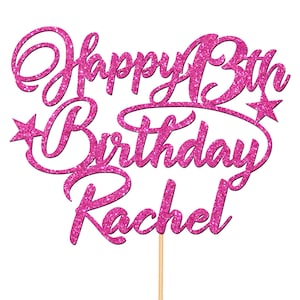 Custom 13th Birthday Cake Topper Personalised Name Cake Decorations For Teens Teenager Girls Boys Stars Any Age 5th 7th 10th - CT6