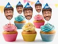 Personalised Photo Face Cutout Faces Cupcake Toppers Custom Cake Topper 40th Birthday Party Decorations 25th 30th 50th  HBD40