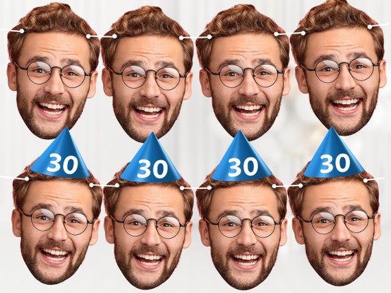 Custom Photo Face Bunting Banner Cutout 30th Birthday Party Decorations Personalised 21st 25th 40th Decorations For Women Him Her PBHBD30
