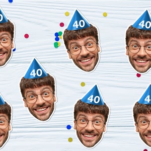 150 x Custom Photo Face Table Confetti 40th Birthday Party Decorations Personalised 25th 30th 50th Decorations For Women Him Her HBD40
