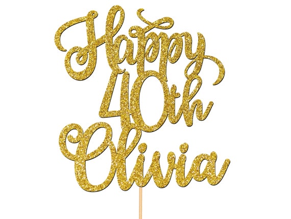 Personalised Custom 40th Birthday Cake Topper Party Decorations ANY NAME AGE 30th 50th Rose Gold P1410