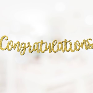 Personalised Custom Banner Party Decorations ANY WORDS Congratulations Birthday Gold P1142