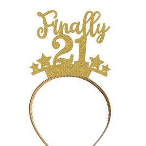 Custom Personalised Headband 21st Birthday Party Decorations Tiara Crown Any Name Finally 21 For Her Women Any Age 18th 25th - HB1