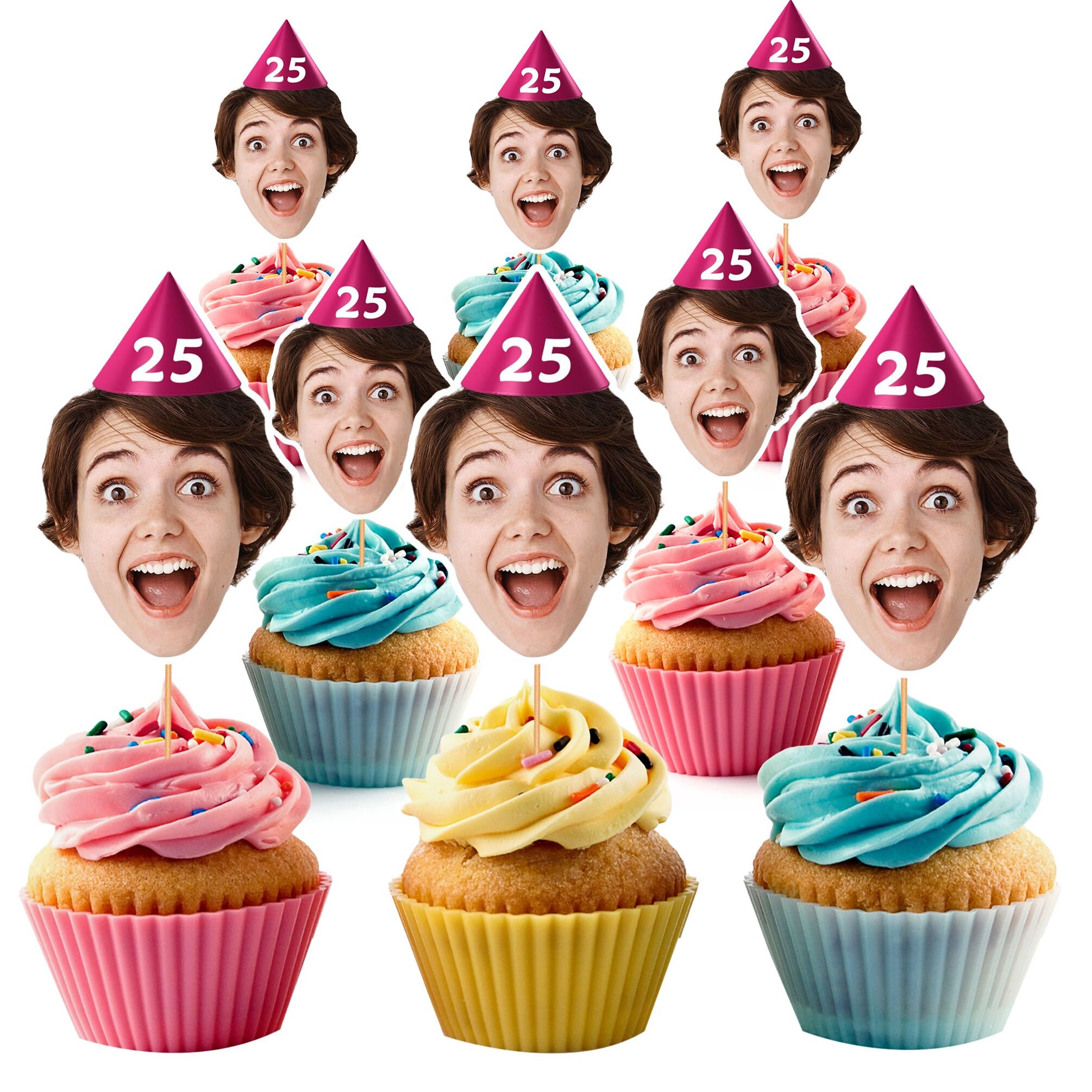 18th Cupcake Topper 18 Happy Birthday Cupcake Cake Toppers Any Colour