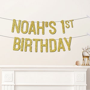 Custom 1st Birthday Banner Personalised Words Party Decorations For Kids Girls Boys Any Age 2nd 3rd - CB204