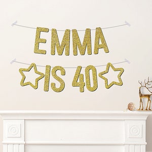 Custom 40th Birthday Banner Personalised Words Party Decorations For Her Him Mum Dad Any Age 25th 30th 50th - CB211