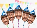 Custom Photo Face Straws Cutout 40th Birthday Party Decorations Personalised 25th 30th 50th Decorations For Women Him Her PFSHBD40