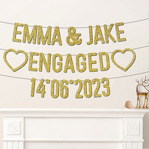 Custom Engagement Banner Personalised Words Party Decorations - CB164