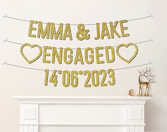Custom Engagement Banner Personalised Words Party Decorations - CB164