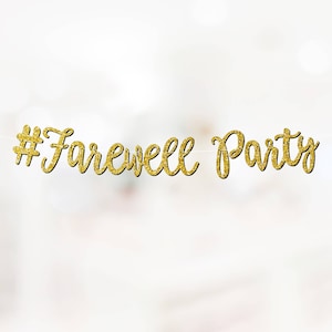 Personalised Custom Farewell Party Banner Party Decorations #Hashtag Gold P1176