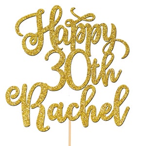 Personalised Custom 30th Birthday Cake Topper Party Decorations ANY NAME AGE 21st 25th Rose Gold P1380