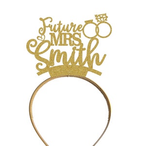 Custom Personalised Headband Wedding Bridal Shower Party Decorations Tiara Crown Any Name Future Mrs Engagement Wedding Ring - HB3