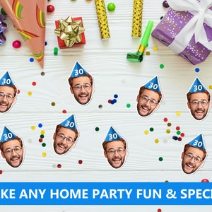 150 x Custom Photo Face Table Confetti 30th Birthday Party Decorations Personalised 21st 25th 40th Decorations For Women Him Her HBD30 bild 4