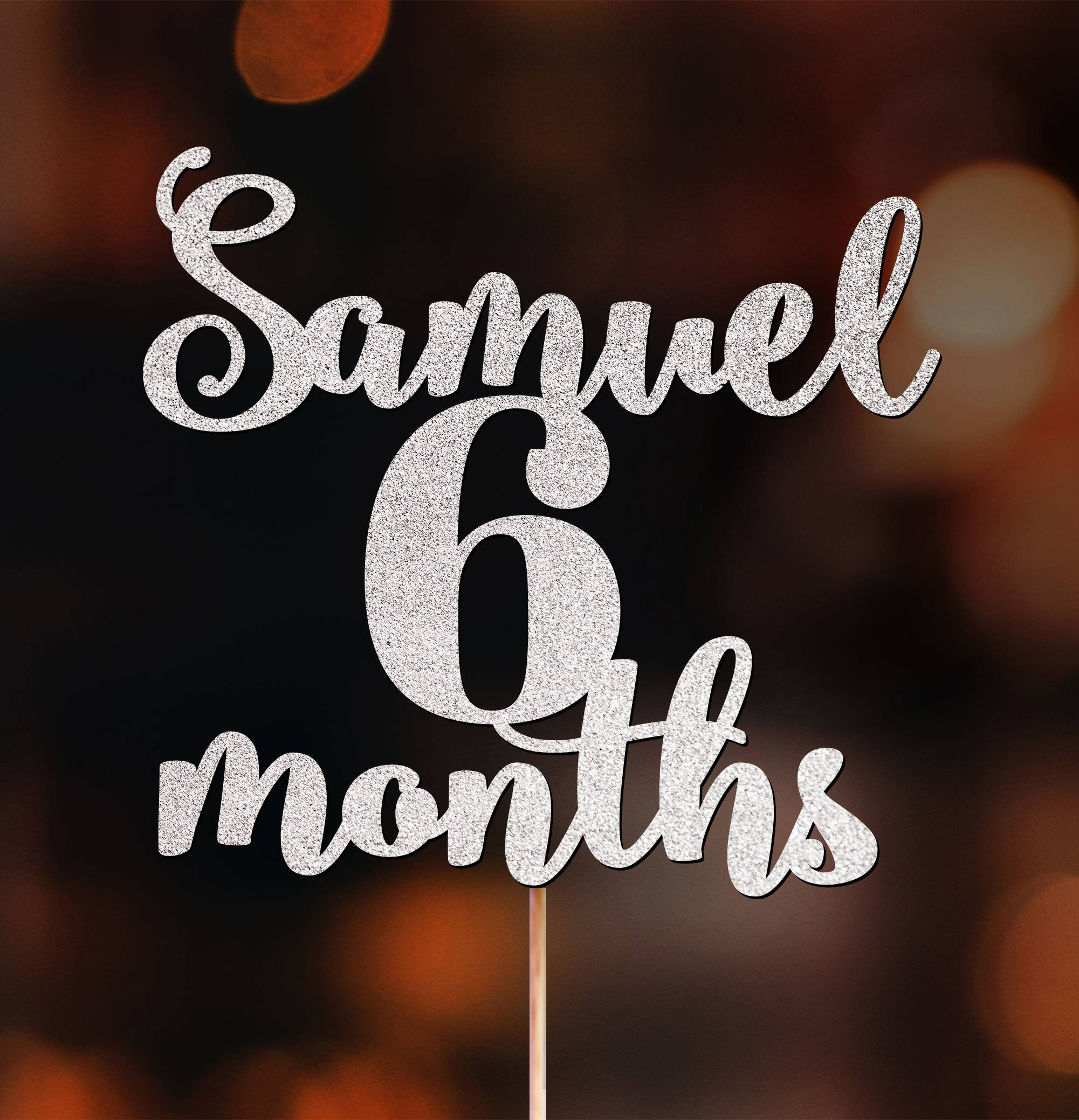 6 Month Birthday Decoration
 Personalised Custom 6 Months Birthday Cake Topper Party