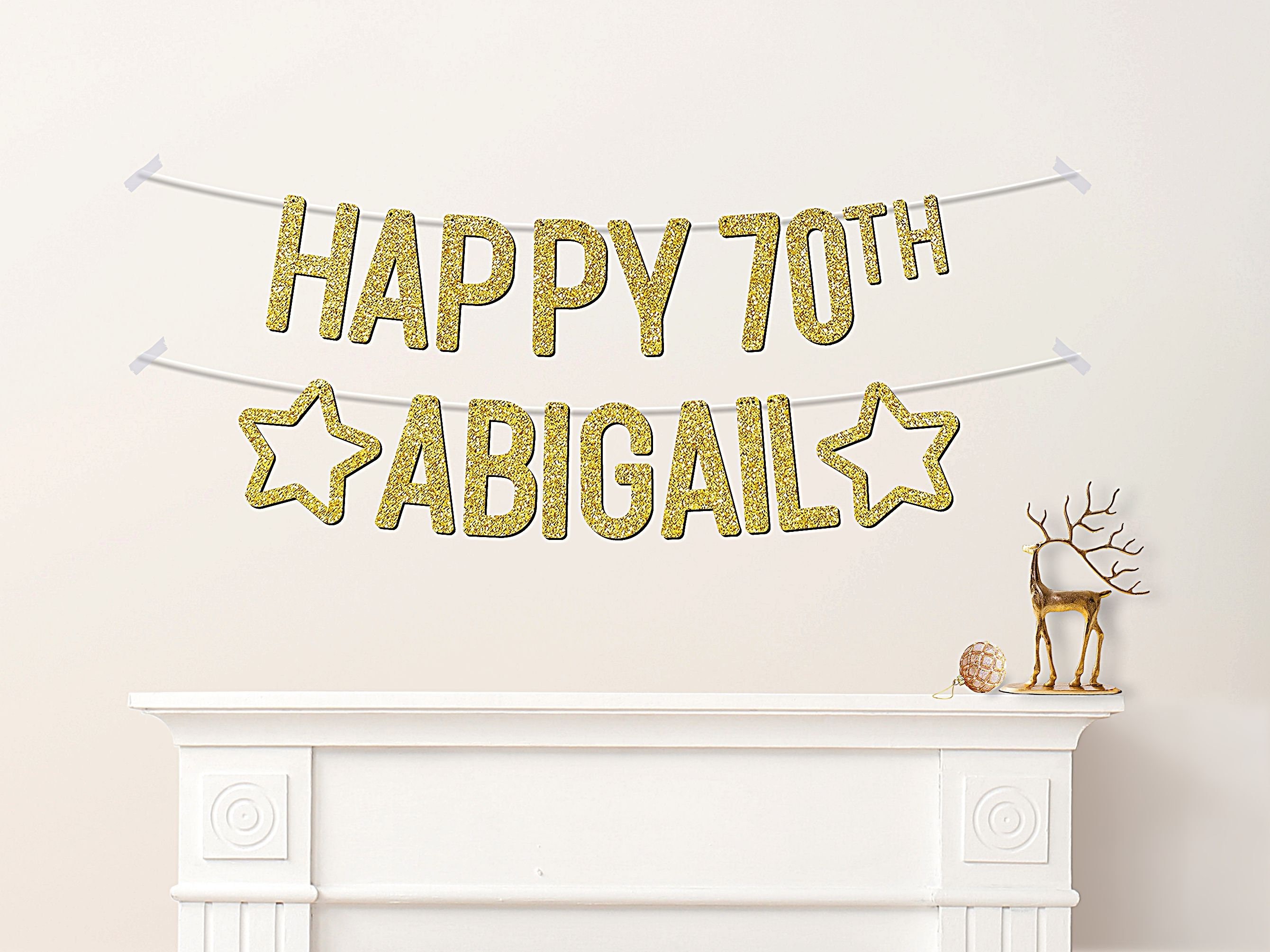 Custom 70th Birthday Banner Personalised Words Party Decorations For Her Him Mum Dad Any Age 40th 50th 60th 65th - CB344