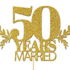 Personalised Custom 50th Wedding Anniversary Cake Topper Party Decorations ANY YEAR 20th 25th 30th Rose Gold P1409