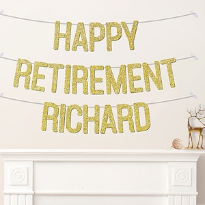 Custom Retirement Banner Personalised Words Party Decorations For Mum Dad Grandma Grandad - CB271