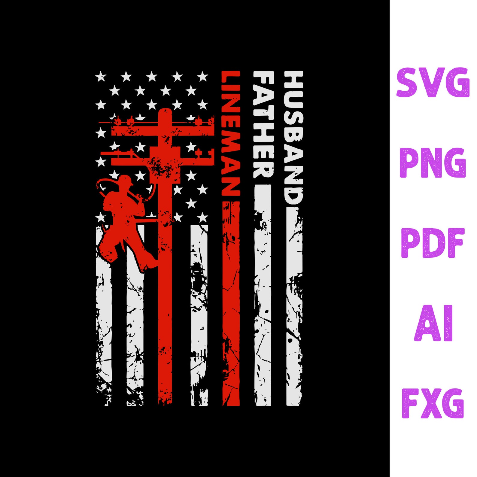 Download Electric flag svg Electric dad svg Electric Cable Lineman | Etsy