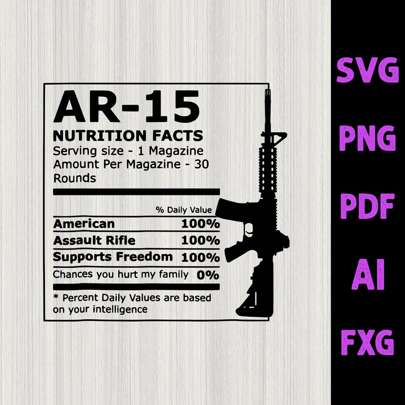 Download Ar 15 Nutrition Facts Gun Rifle Svg God Bless America Patriot Veteran Svg Drawing Illustration Art Collectibles Kromasol Com