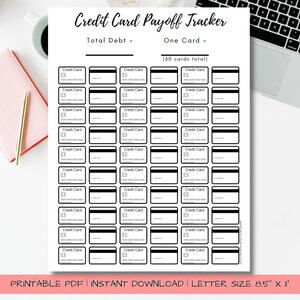 Kreditkarten Payoff Tracker, Debt Zahlungen Tracker, Debt Snowball, Budget Vorlage, druckbares Budget, druckbarer Planer, Debt Tilgungsplan