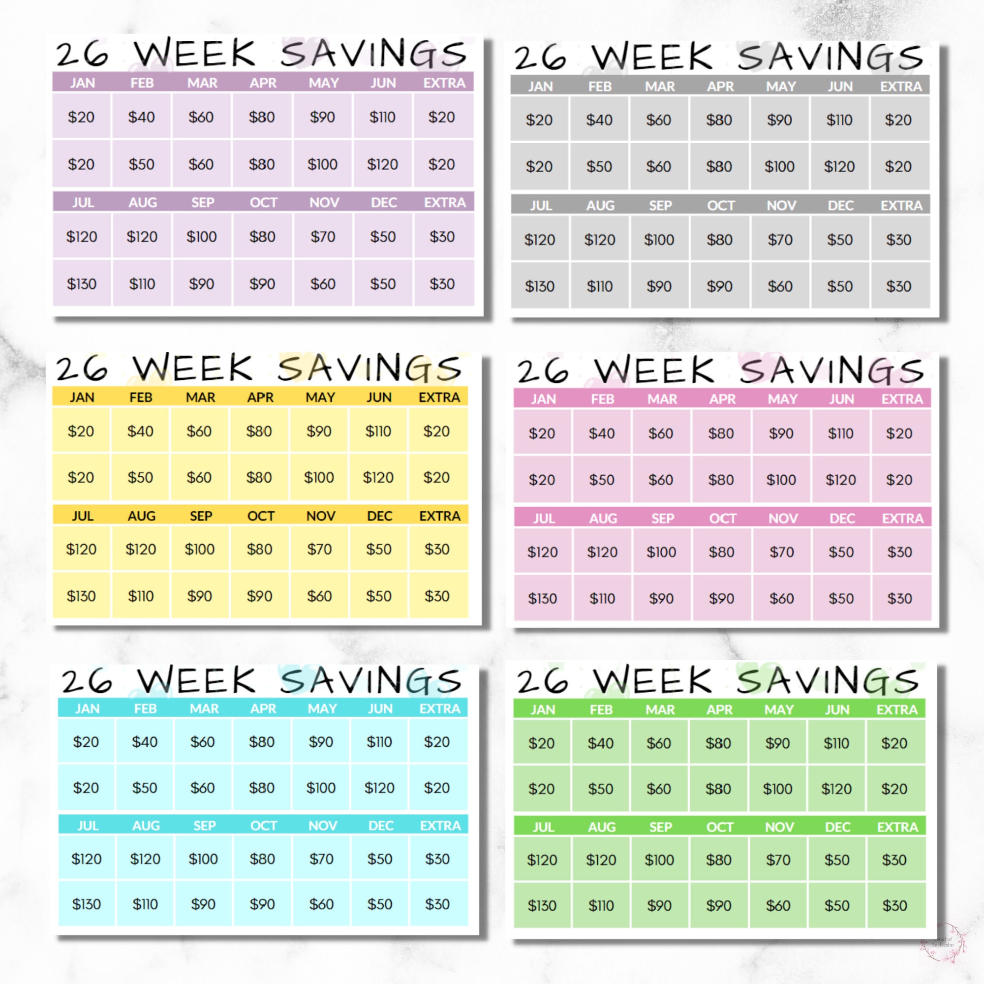 26-week-savings-challenge-sinking-funds-cash-stuffing-cash-etsy