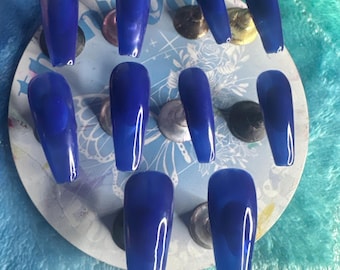 Dark Blue Press On Nails