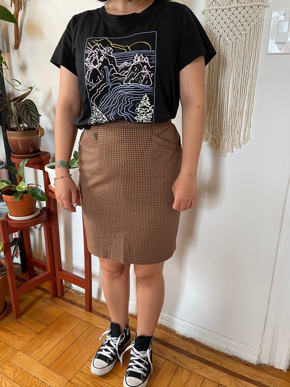 Vintage gingham mini skirt. Retro gingham skirt - image 4