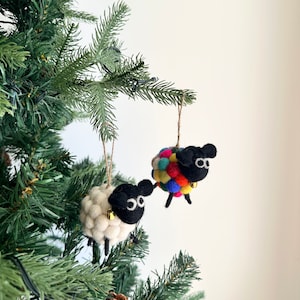 Pompom Sheep Ornament, Shaun The Sheep, Lamb Ornament