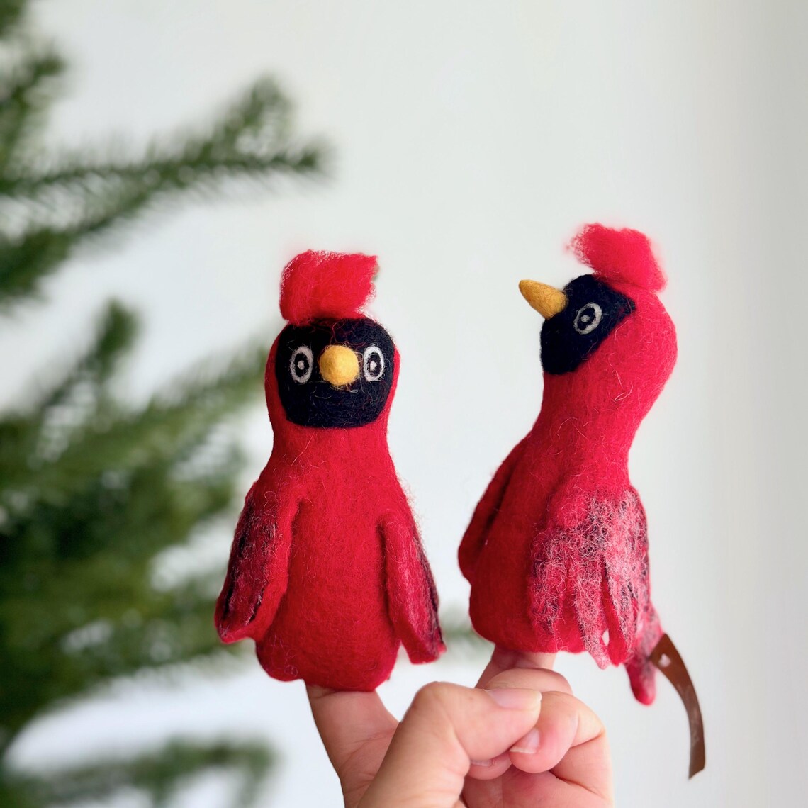 Felt Cardinal Finger Puppet, Wardolf Inspired Toy, Pretend Play, New ...