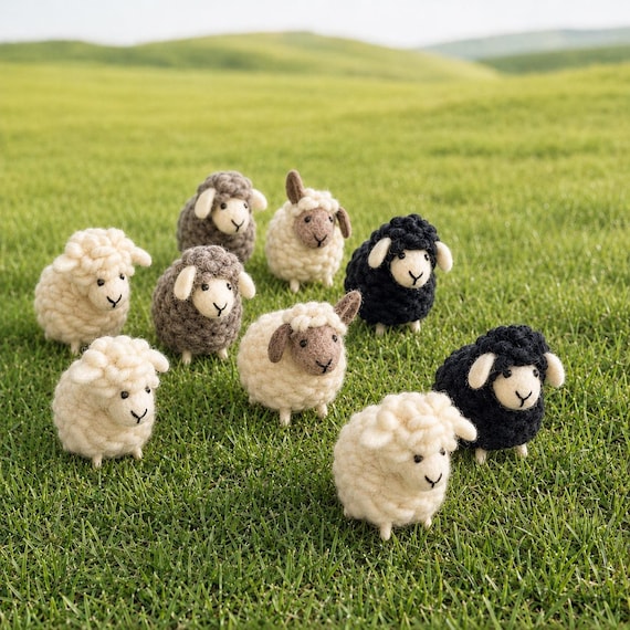 Felt Mini Sheep Table Decorations, Mini Sheep Toy, Spring