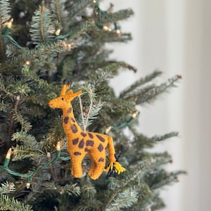 Felt Giraffe Ornament, Safari Animal Christmas ornament