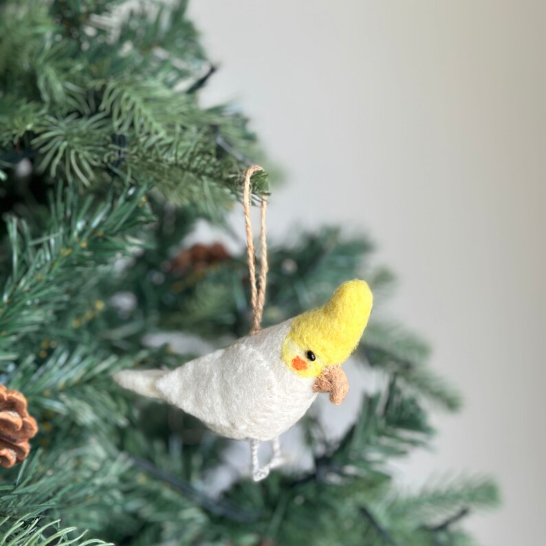 Felt Cockatiel Parrot Easter Ornament - Thumbnail 3