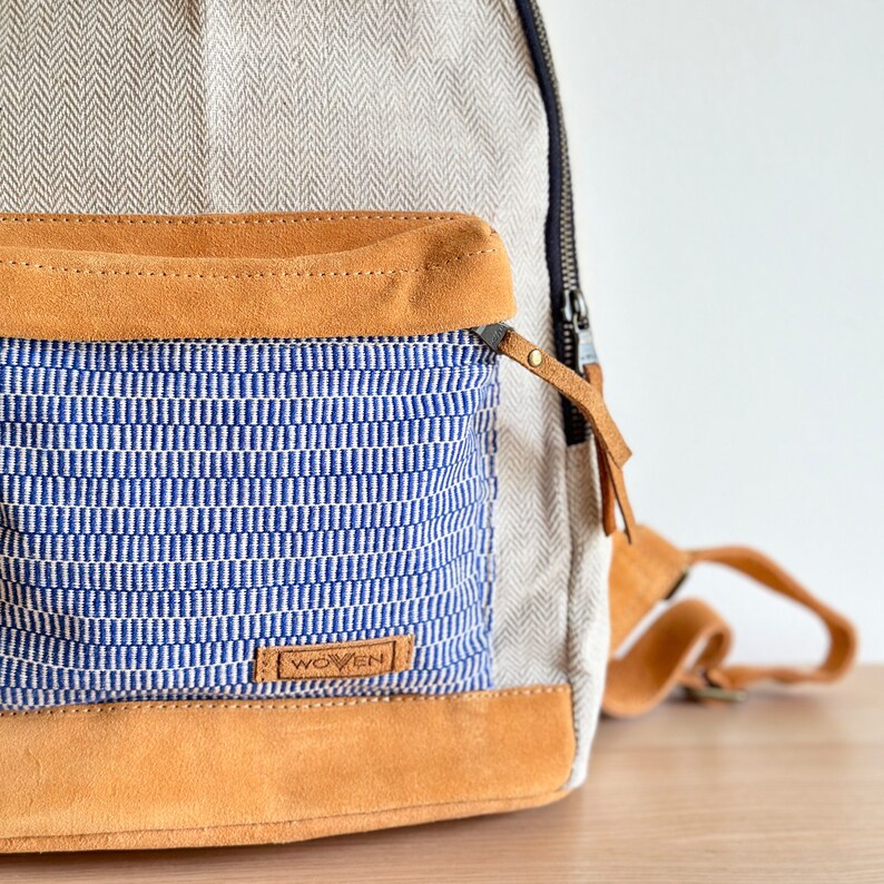 Suede Computer Backpack Handmade Backpack With 14