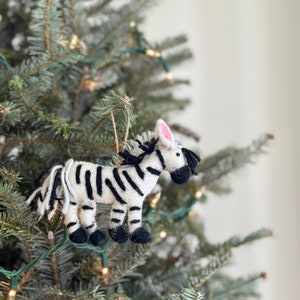 Felt Zebra Ornament, Safari Animal Christmas ornament