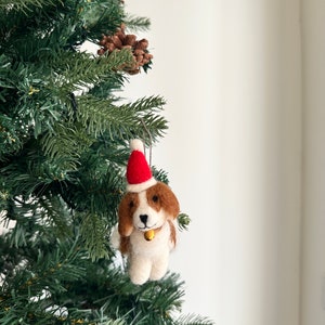 Felt King Charles Cavalier Dog Ornament, Needle Felted Dog Ornament, Christmas Decoration, Tree Ornament, Fair Trade image 5