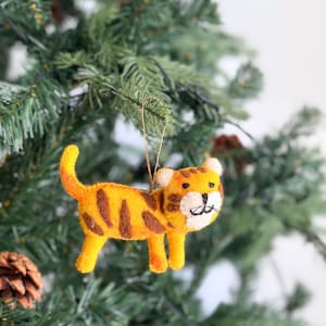 Safari animal Christmas ornament | Lion Christmas ornament, Tiger ornament, Zebra ornament, Needle felted, Unique Christmas Gift