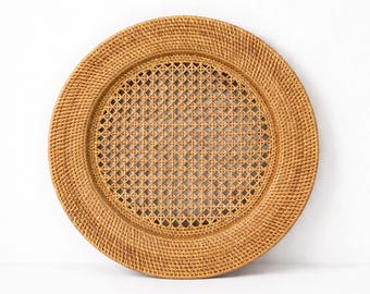 Assiette à dessert en rotin Bali