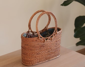 Bali Rattan Handbag - Kelsey